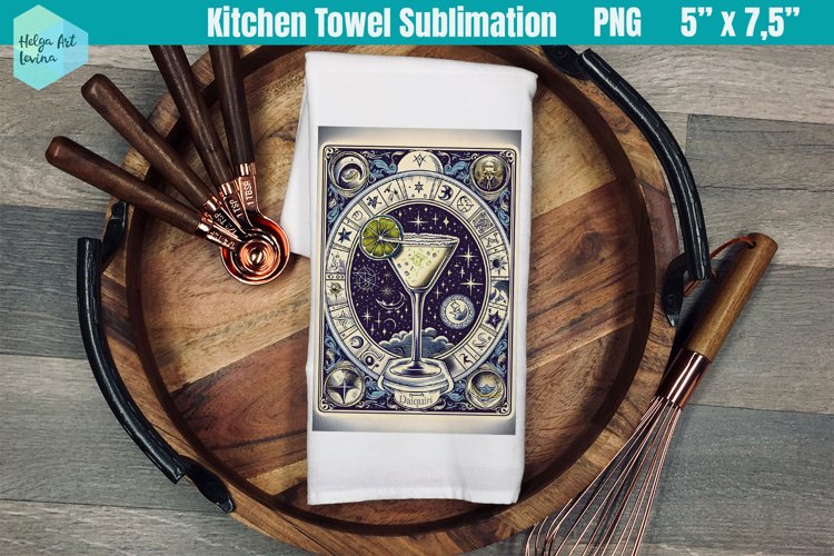 Funny Tarot Card Kitchen Towel Sublimation | Daiquiri