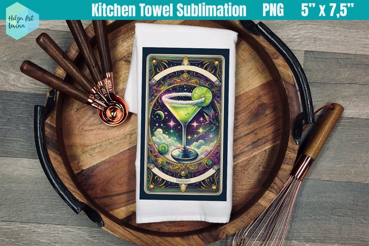 Funny Tarot Card Kitchen Towel Sublimation | Daiquiri example image 1