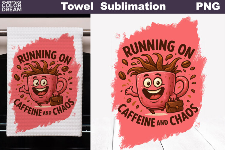 Coffee Quote Towel | Funny Coffee Cup Towel example image 1