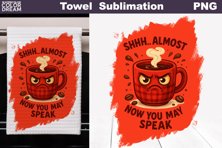 Coffee Quote Towel | Funny Coffee Cup Towel