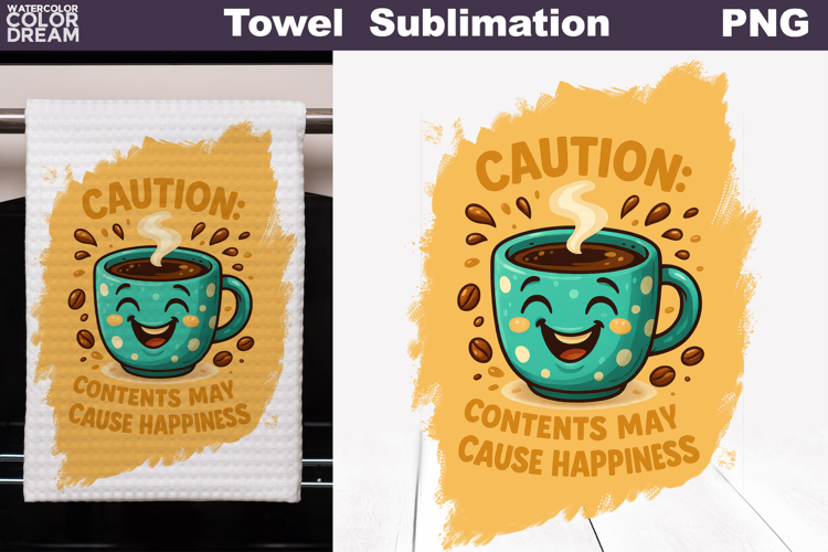 Coffee Quote Towel | Funny Coffee Cup Towel