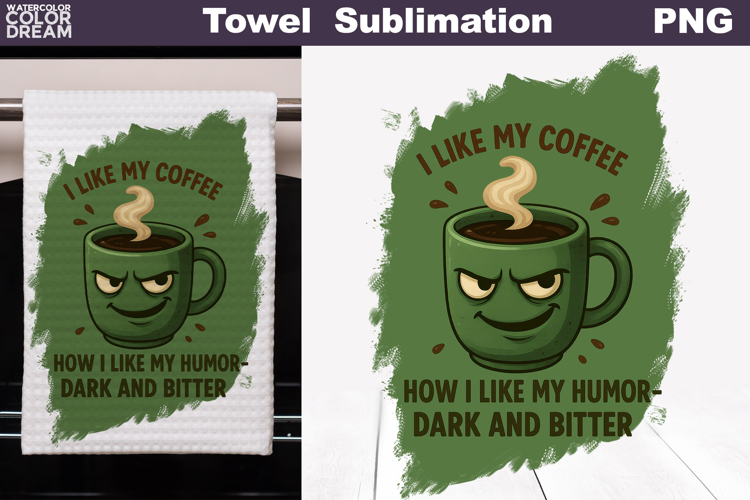 Coffee Quote Towel | Funny Coffee Cup Towel