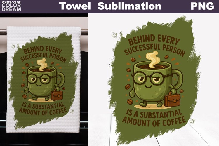 Coffee Quote Towel | Funny Coffee Cup Towel