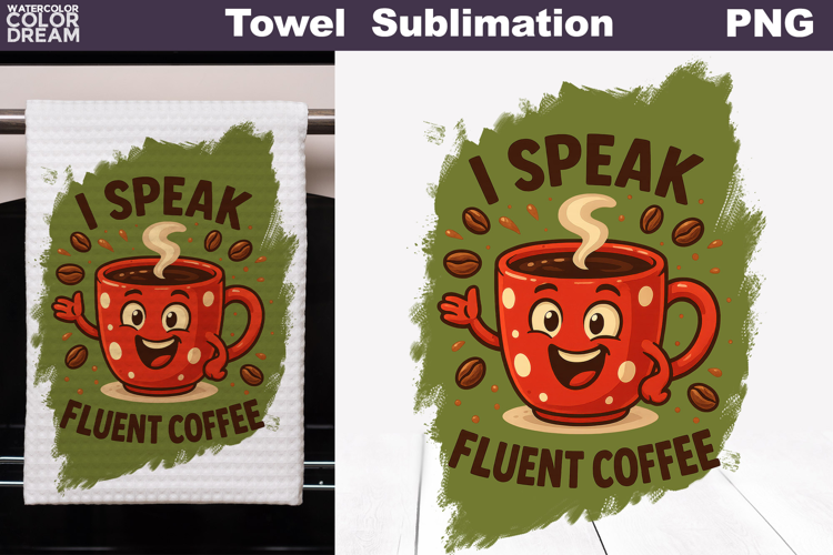 Coffee Quote Towel | Funny Coffee Cup Towel