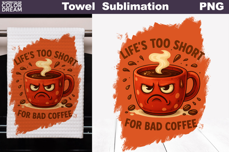 Coffee Quote Towel | Funny Coffee Cup Towel