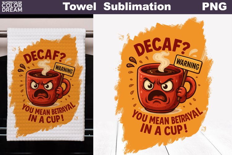 Coffee Quote Towel | Funny Coffee Cup Towel