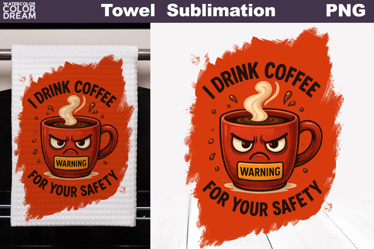 Coffee Quote Towel | Funny Coffee Cup Towel