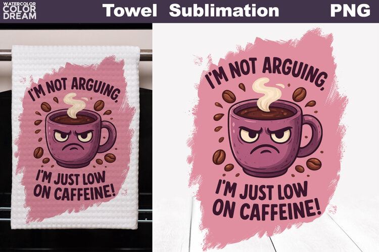 Coffee Quote Towel | Funny Coffee Cup Towel example image 1