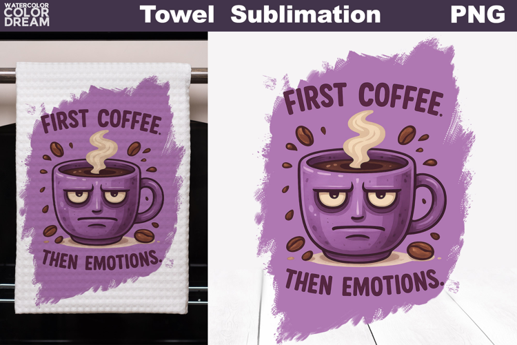 Coffee Quote Towel | Funny Coffee Cup Towel