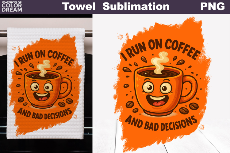 Coffee Quote Towel | Funny Coffee Cup Towel