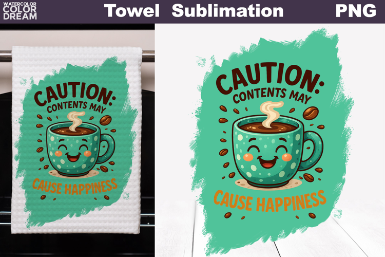 Coffee Quote Towel | Funny Coffee Cup Towel