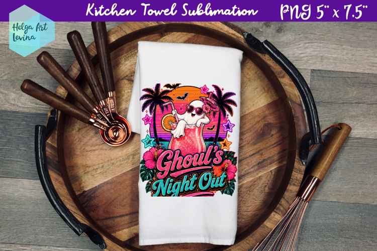 Halloween cocktail Kitchen Towel Sublimation