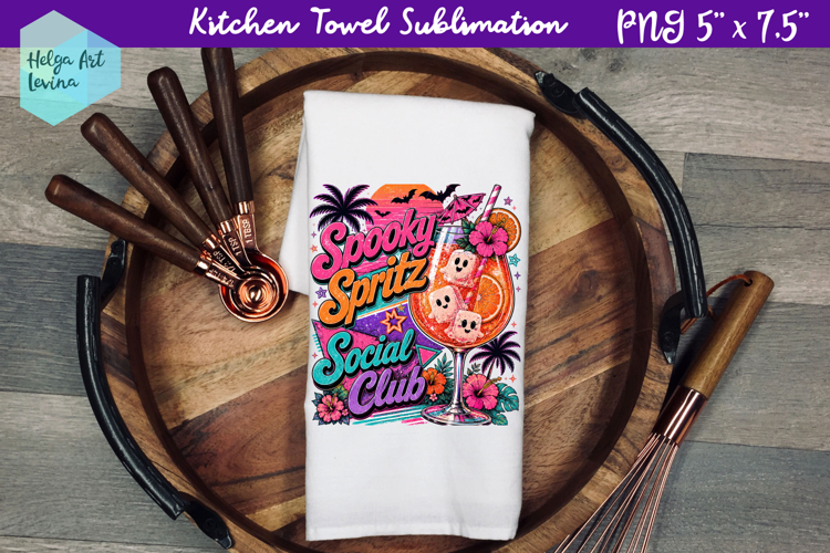 Halloween cocktail Kitchen Towel Sublimation