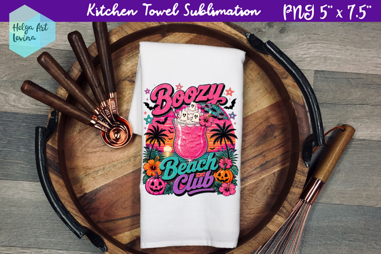 Halloween cocktail Kitchen Towel Sublimation
