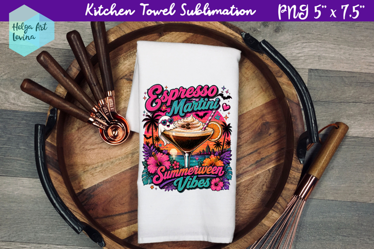 Halloween cocktail Kitchen Towel Sublimation