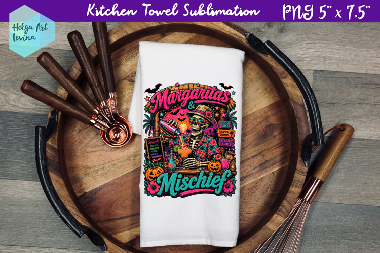 Halloween cocktail Kitchen Towel Sublimation