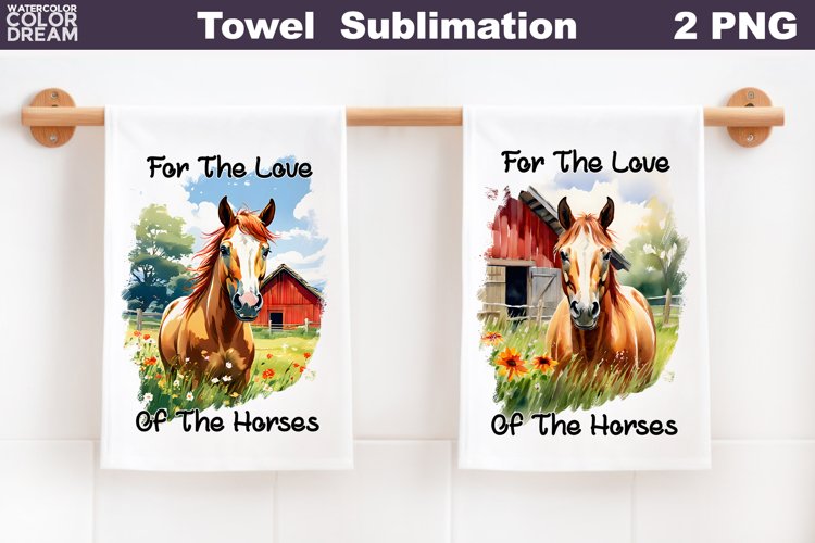 Horse Towel Sublimation | Waffle Kitchen Towel