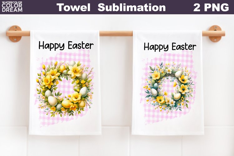 Easter Wreath Towel | Easter Kitchen Towel