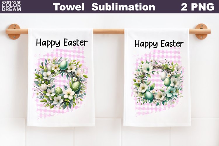 Easter Wreath Towel | Easter Kitchen Towel