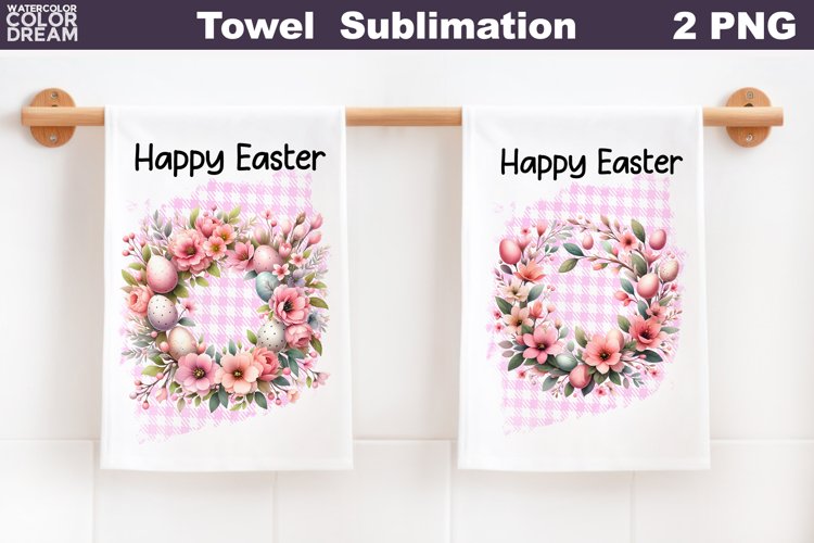 Easter Wreath Towel | Easter Kitchen Towel