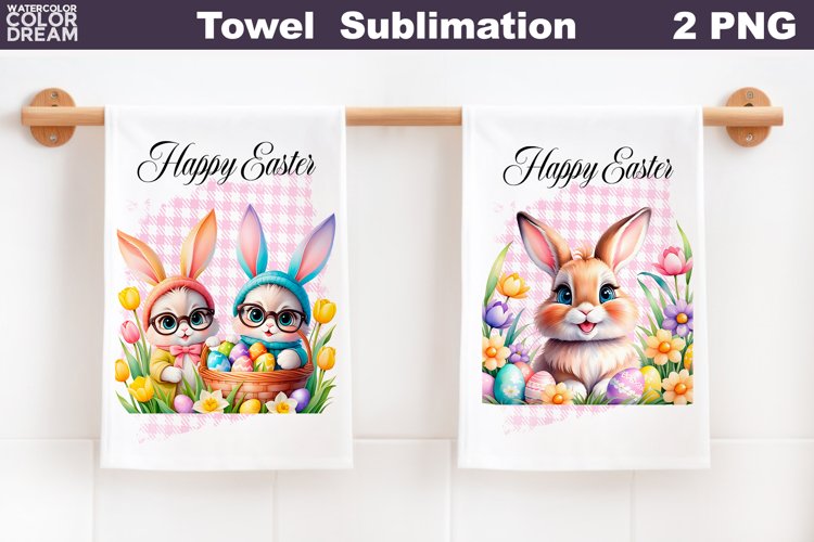 Easter Bunny Kitchen Towel | Happy Easter Towel