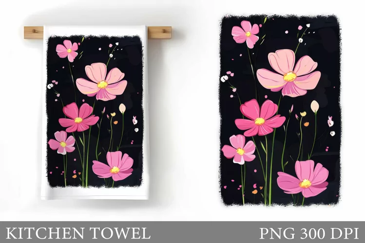 Flowers Kitchen Towel. Flowers Kitchen Towel Design