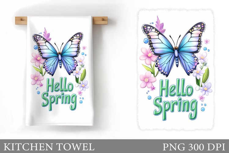 Butterfly Kitchen Towel. Spring Kitchen Towel Sublimation