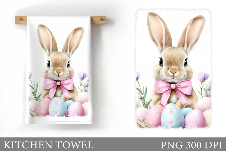 Easter Bunny Kitchen Towel . Easter Kitchen Towel Design