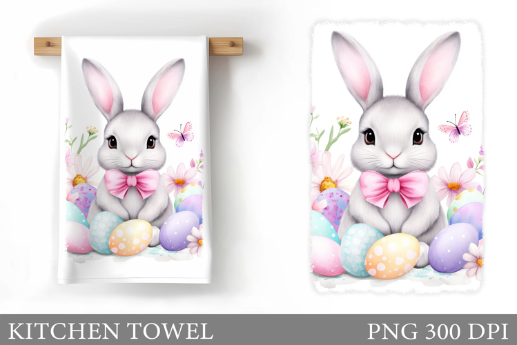 Easter Bunny Kitchen Towel . Easter Kitchen Towel Design