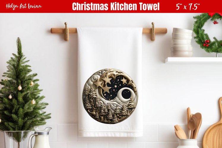 3D Christmas Kitchen Towel Sublimation