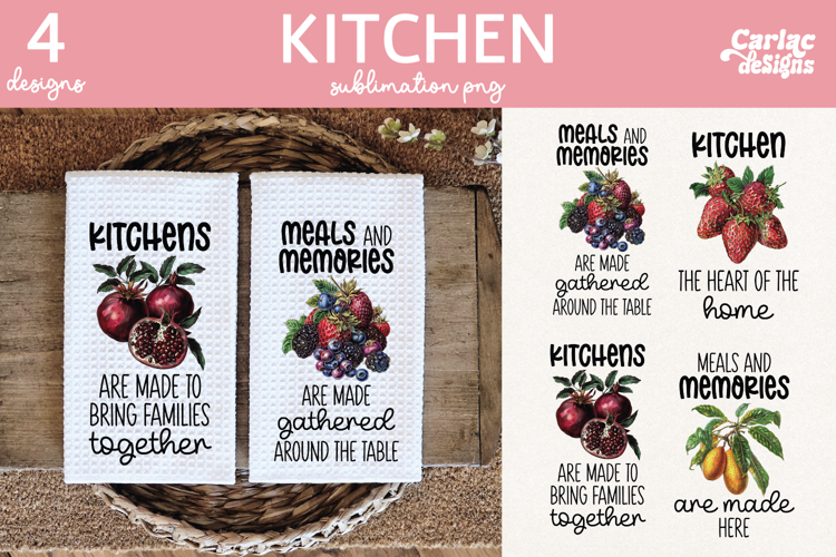 Fruits Kitchen Towel Sublimation, Farmhouse Kitchen Towel