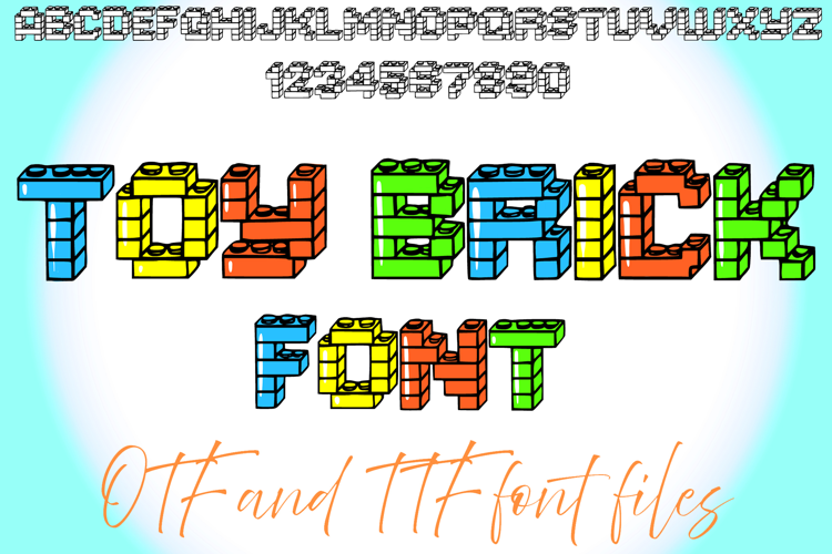 Toy Brick Lettering ABC Text Font Alphabet OTF Type