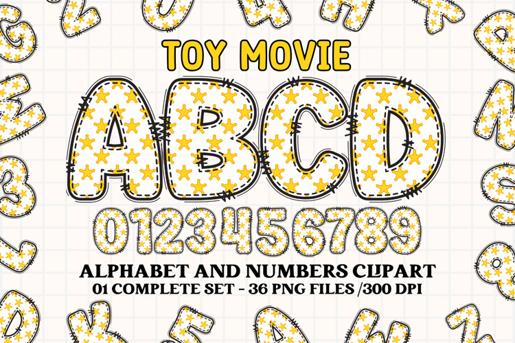 Sheriff Toy Alphabet PNG Clip Art, toy movie letters doodle