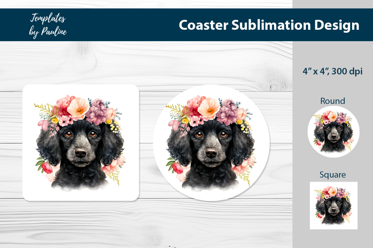 Toy Poodle Coaster Sublimation, Dog Breed Keychain