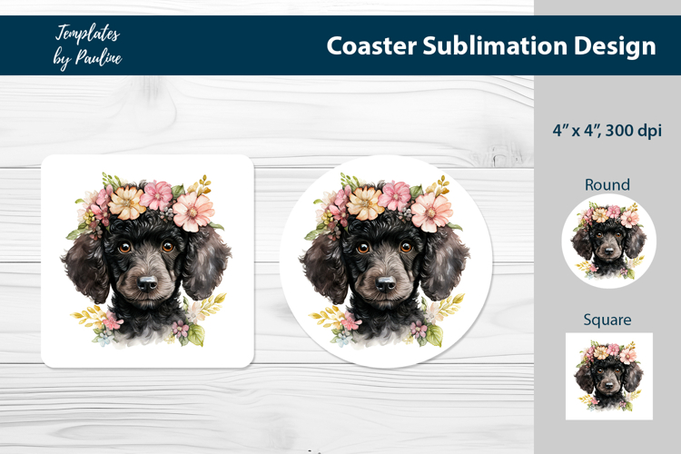 Toy Poodle Coaster Sublimation, Dog Breed Keychain