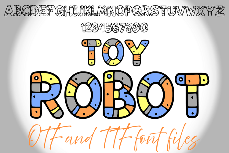 Toy Robot Lettering ABC Text Font Alphabet OTF Type
