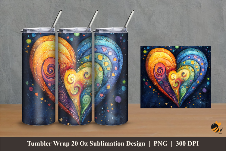 Cool Love Tumbler Wrap Sublimation Designs 1