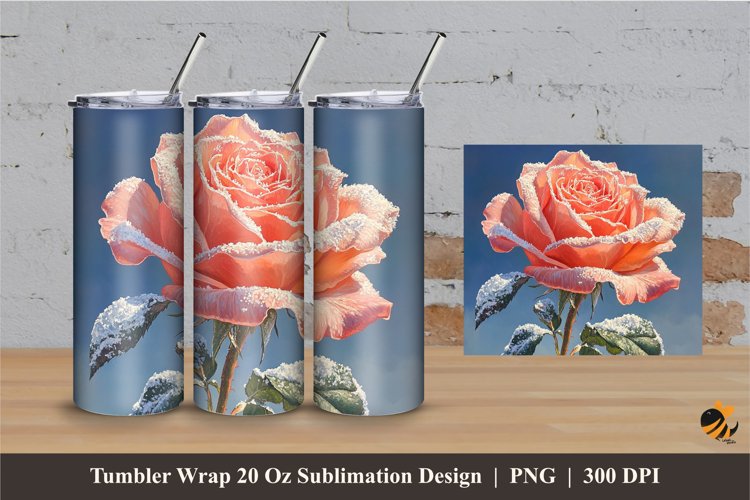 Cold Rose Fantasy Tumbler Wrap Sublimation Designs 2