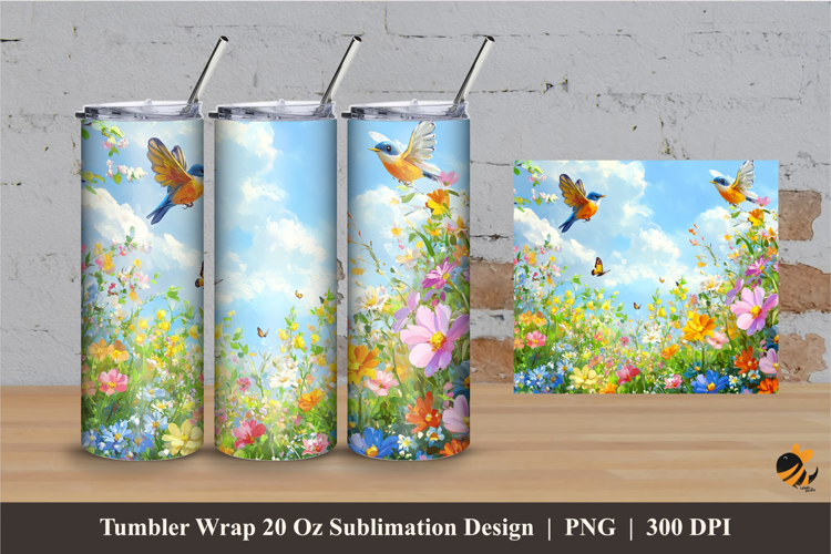 Lovely Garden Tumbler Wrap Sublimation Designs 2