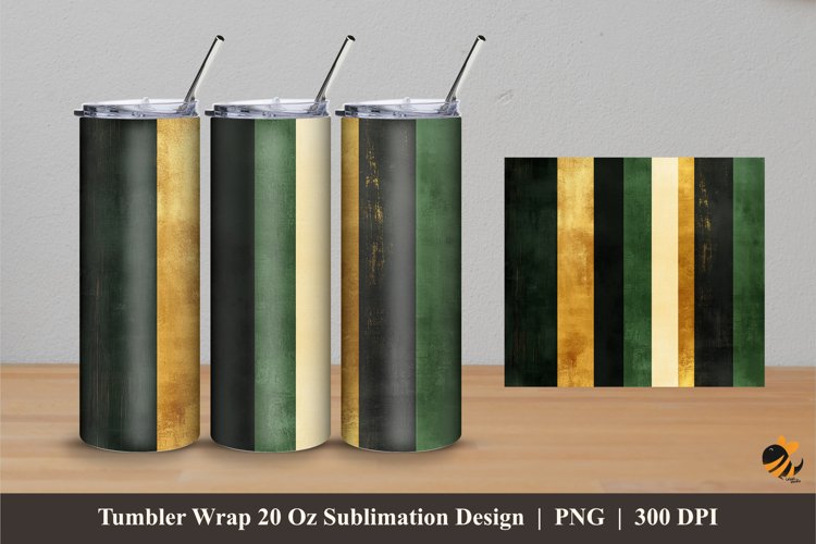 Dark Green Stripes Tumbler Wrap Sublimation Designs 4