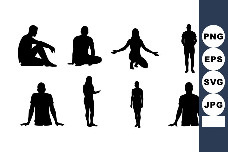 People Sitting Silhouette Image 3