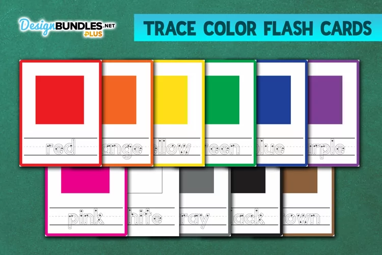 Trace Color Word Flash Cards