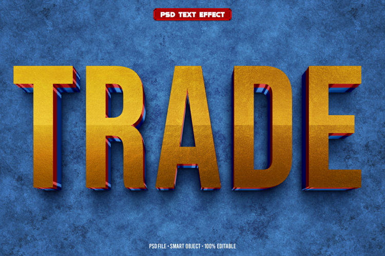 Trade 3D editable text effect