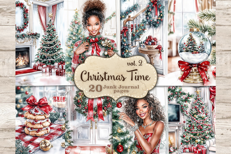 Traditional Christmas Junk Journal Kit | Red Flower Ephemera