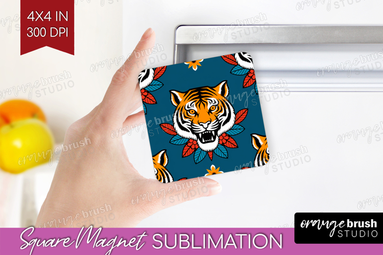 Traditional Tattoo Magnet Sublimation - Tattoo Square Magnet