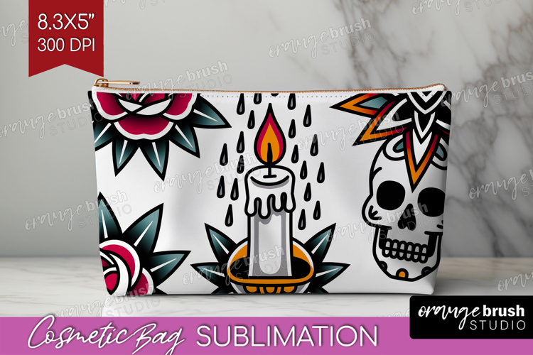 Traditional Tattoo Cosmetic Bag - Tattoo Makeup Bag PNG