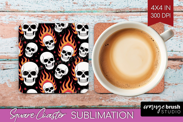 Traditional Tattoo Square Coaster - Tattoo Coaster PNG