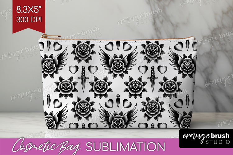 Traditional Tattoo Cosmetic Bag - Tattoo Makeup Bag PNG