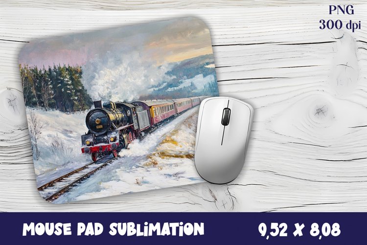Old Train Watercolor mouse pad / sublimation