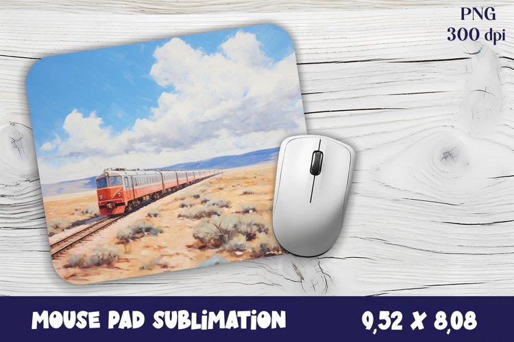 Old Train Watercolor mouse pad / sublimation